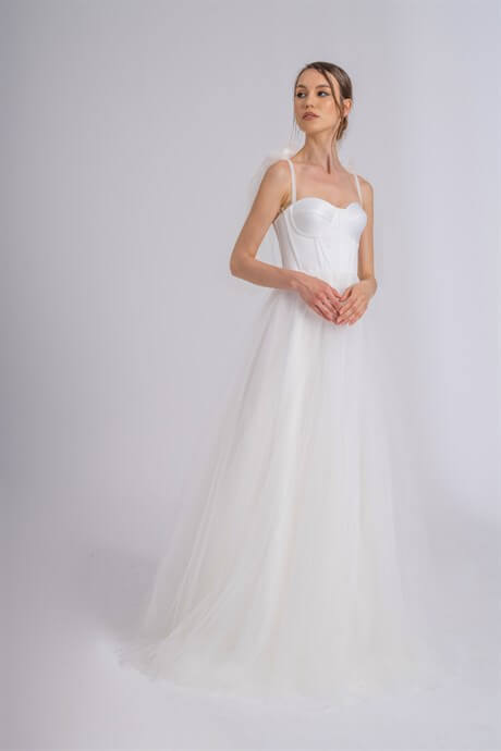 White Maxi Tulle Evening and Wedding Dress