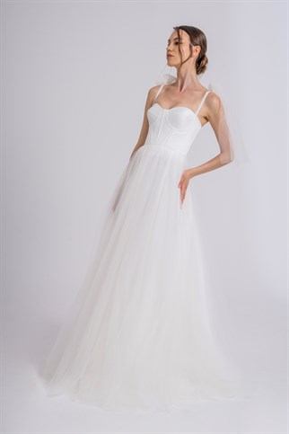 White Maxi Tulle Evening and Wedding Dress